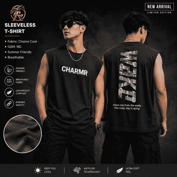 Men’s Premium Sleeveless Graphic T-Shirt – Oversized Streetwear Tank Top