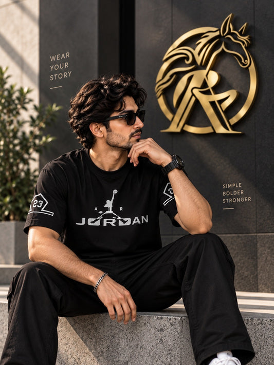 Men’s Premium Black Graphic T-Shirt – Jordan Streetwear Style