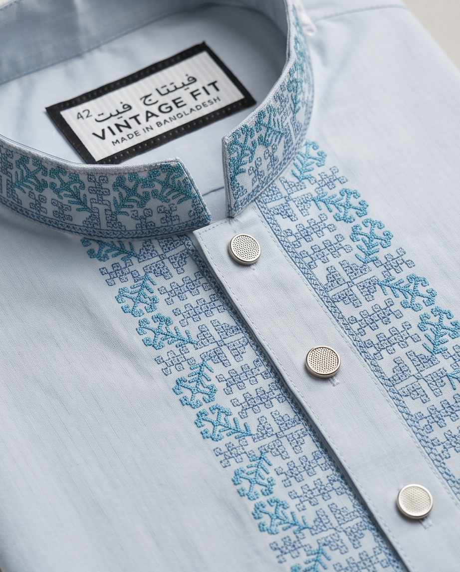 The Sky-Blue Artisan Panjabi|249 - Raakaat