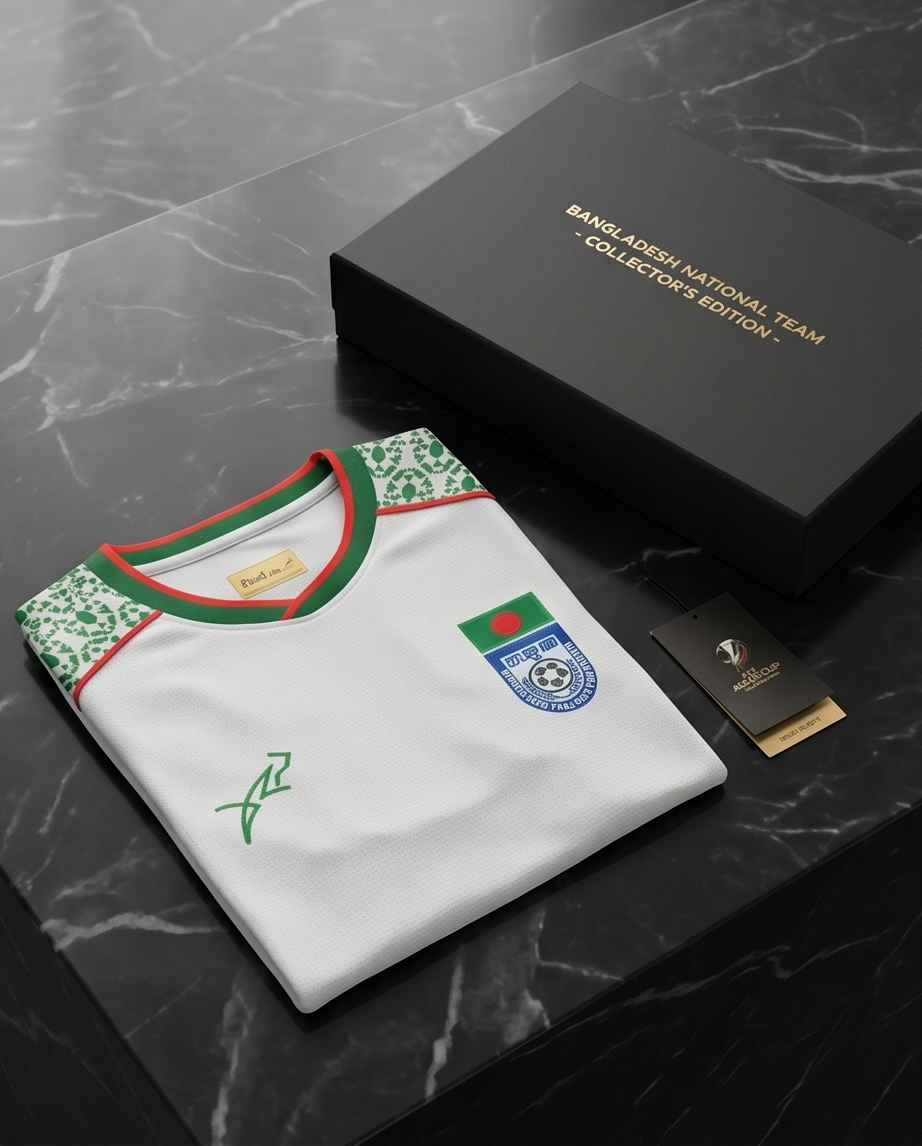 Bangladesh National Football Team Jersey - Player Edition Away kit-White - Raakaat