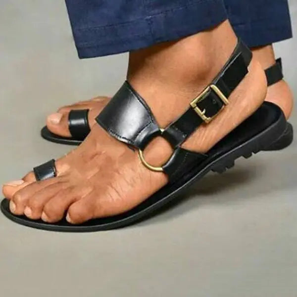 Men's Casual Flat Bottom Square Toe Sandals