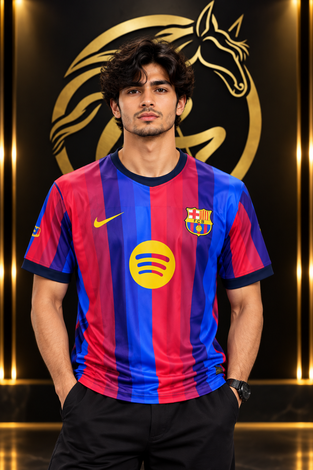 FC Barcelona Home Football Jersey – Premium Men’s Soccer Shirt | Red & Blue