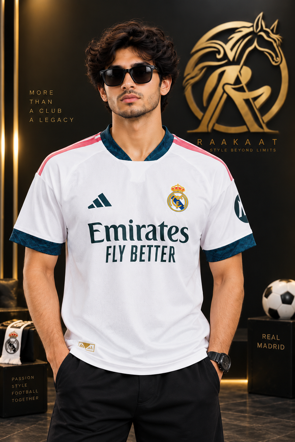 Real Madrid White Football Jersey – Premium Men’s Soccer Shirt | Short Sleeve