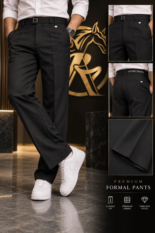 Men’s Premium Black Formal Pants – Classic Fit