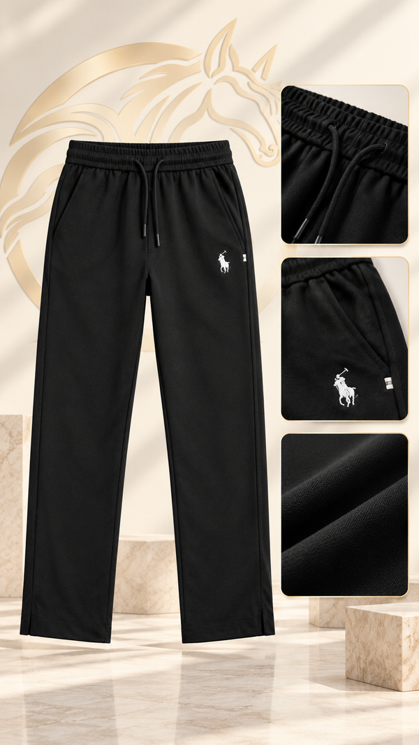 Men's Drawstring Casual Straight-Leg Pants – Black | Raakaat