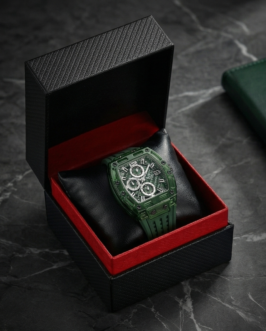 W12–Luxury Green Chronograph Watch for Men - Raakaat