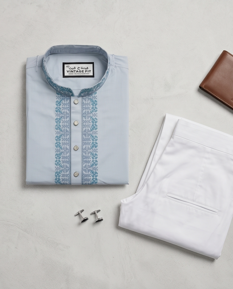 The Sky-Blue Artisan Panjabi|249 - Raakaat