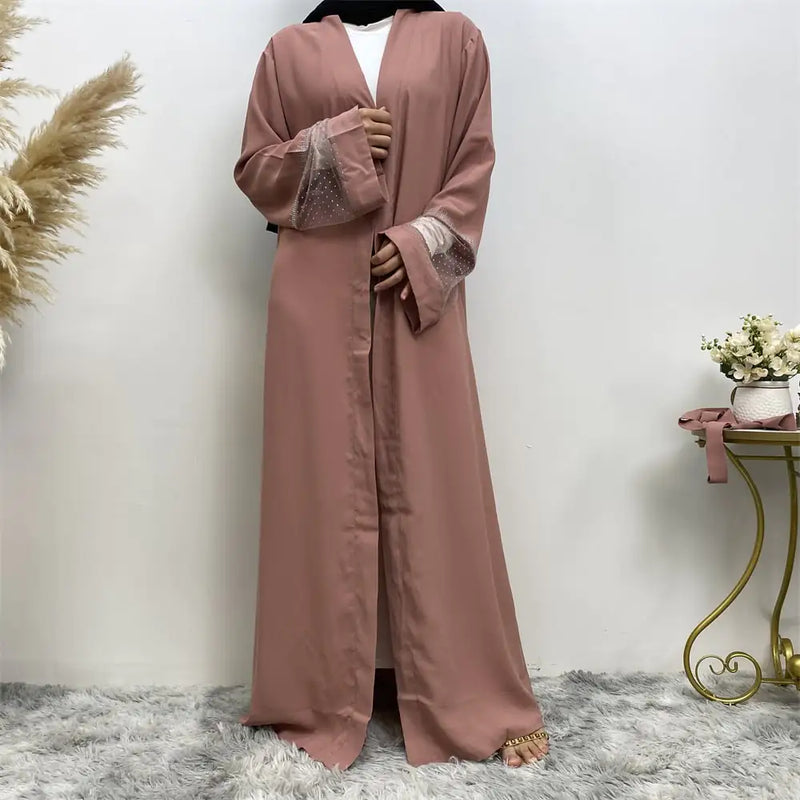 Mesh Patchwork Hot Diamond Cardigan Robe