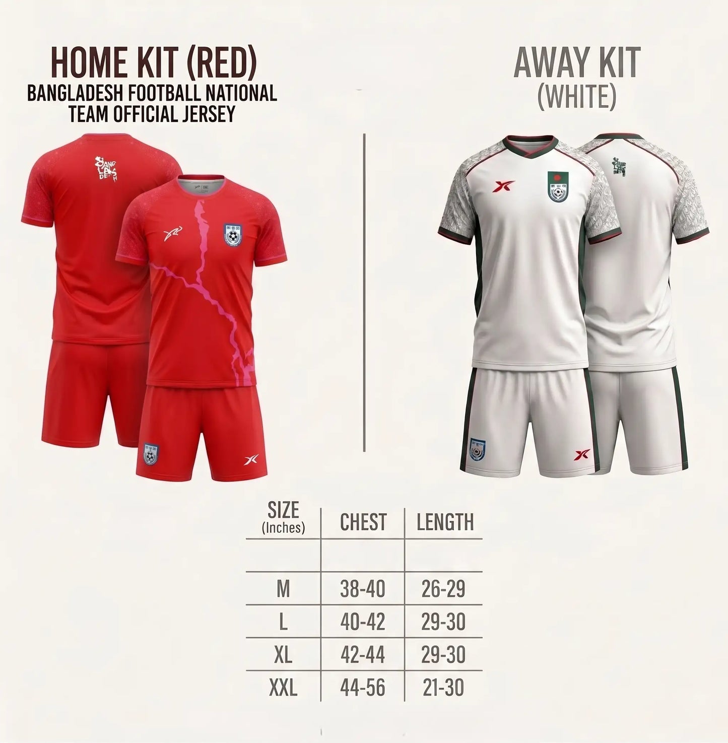 Bangladesh Football National Team Jersey - Red-Player Edition (Home Kit) - Raakaat