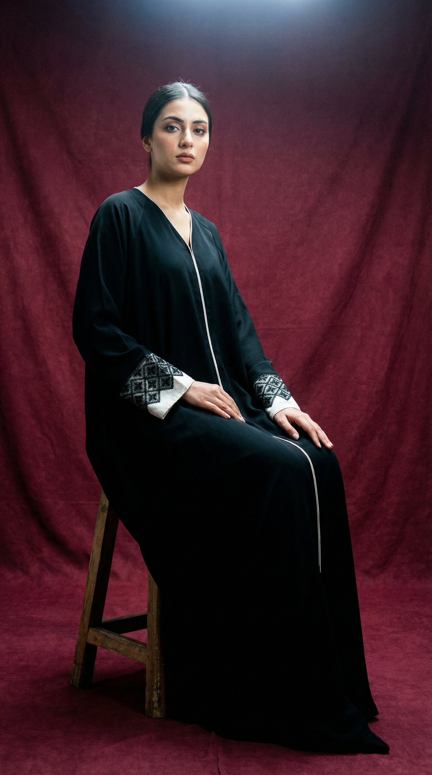 Midnight Onyx Umbrella Flare Abaya | A04 - Raakaat