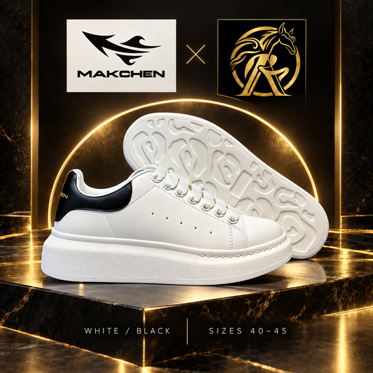 Makchen White & Black Platform Sneakers | RK-SH-007/ RK-SH-012