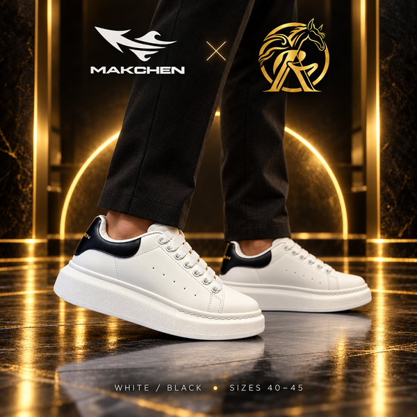 Makchen White & Black Platform Sneakers | RK-SH-007/ RK-SH-012