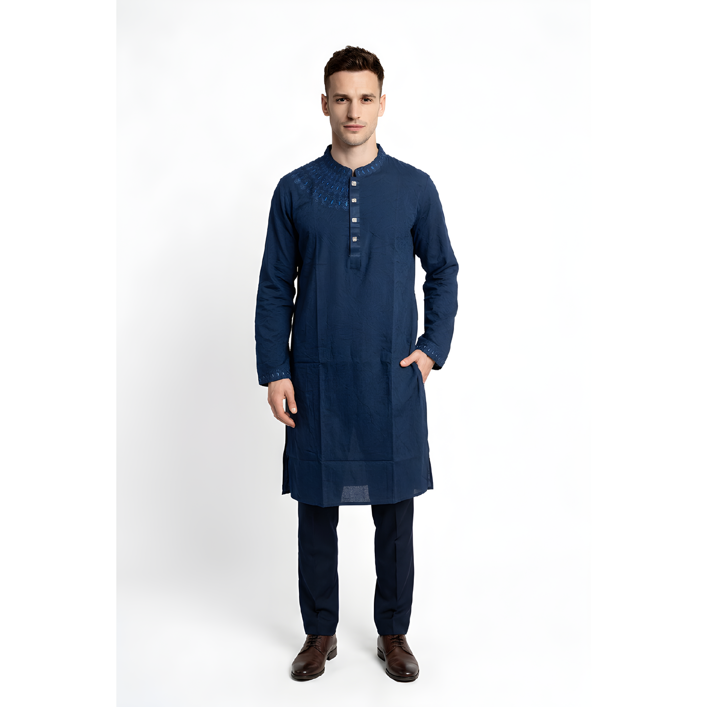 Signature Embroidered Panjabi Collection (Black & Blue Edition) |P0028| 182&183 - Raakaat