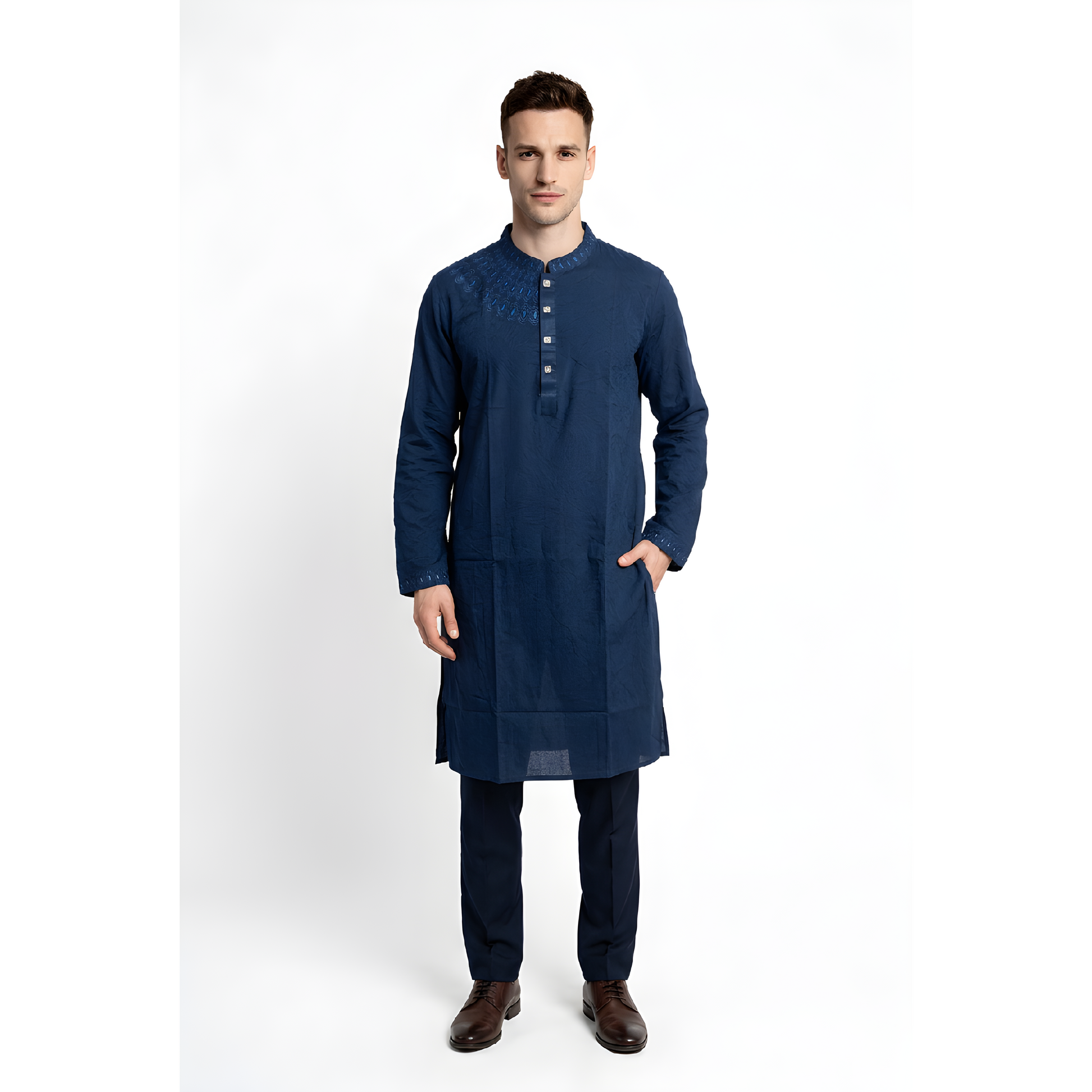 Signature Embroidered Panjabi Collection (Black & Blue Edition) |P0028| 182&183 - Raakaat