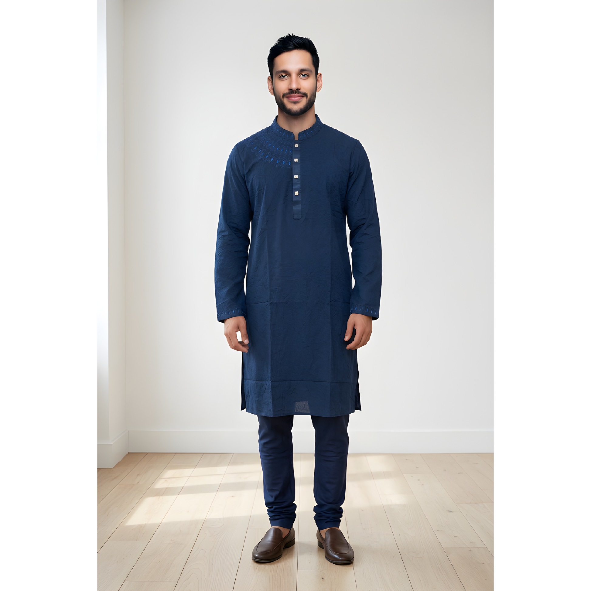 Signature Embroidered Panjabi Collection (Black & Blue Edition) |P0028| 182&183 - Raakaat