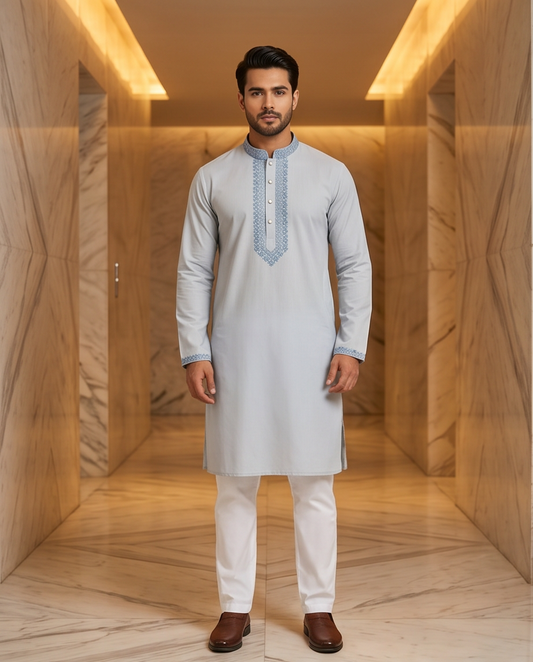 The Sky-Blue Artisan Panjabi|249 - Raakaat