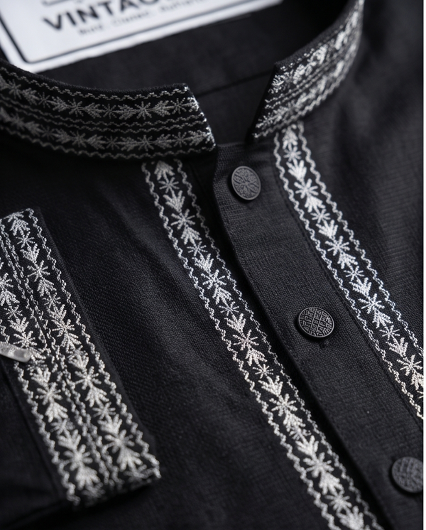 Obsidian Heritage Embroidered Panjabi | P0027|288 - Raakaat