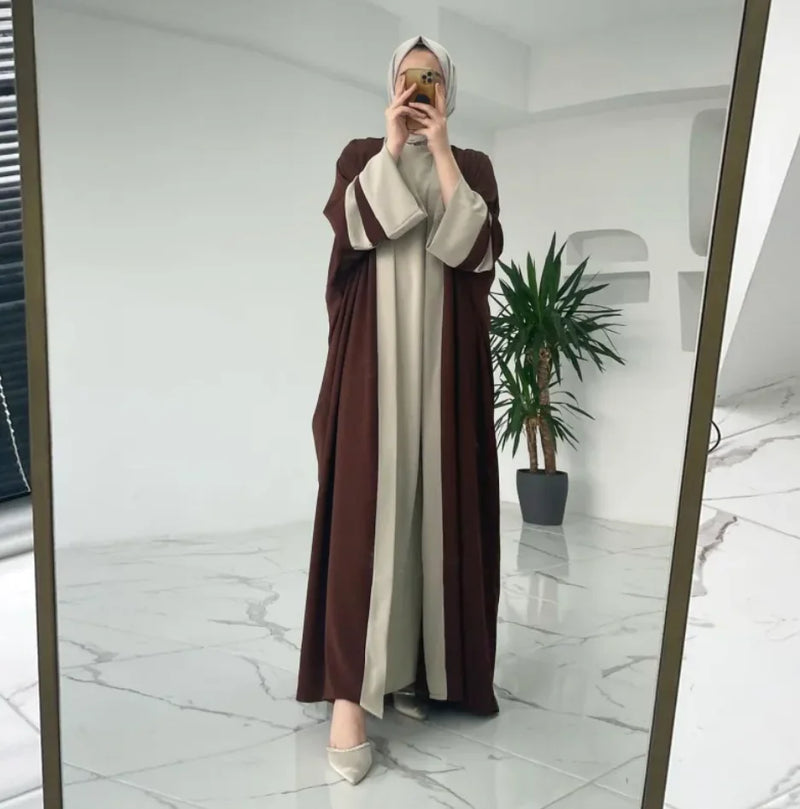 Two-Piece Abaya Long Dress - Elegant Modest StyleTwo-Piece Abaya Long