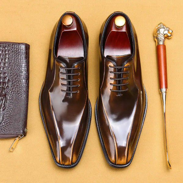 Men's Shiny Patent Leather Formal Oxford Shoes