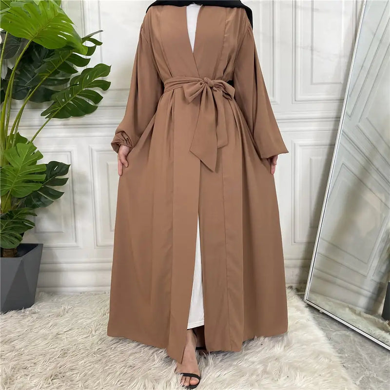 Lace Up Cardigan Robe with Cuffs and Pockets