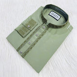 Rustic Elegance | Sand-Textured Embroidered Panjabi  | P0033 | 412