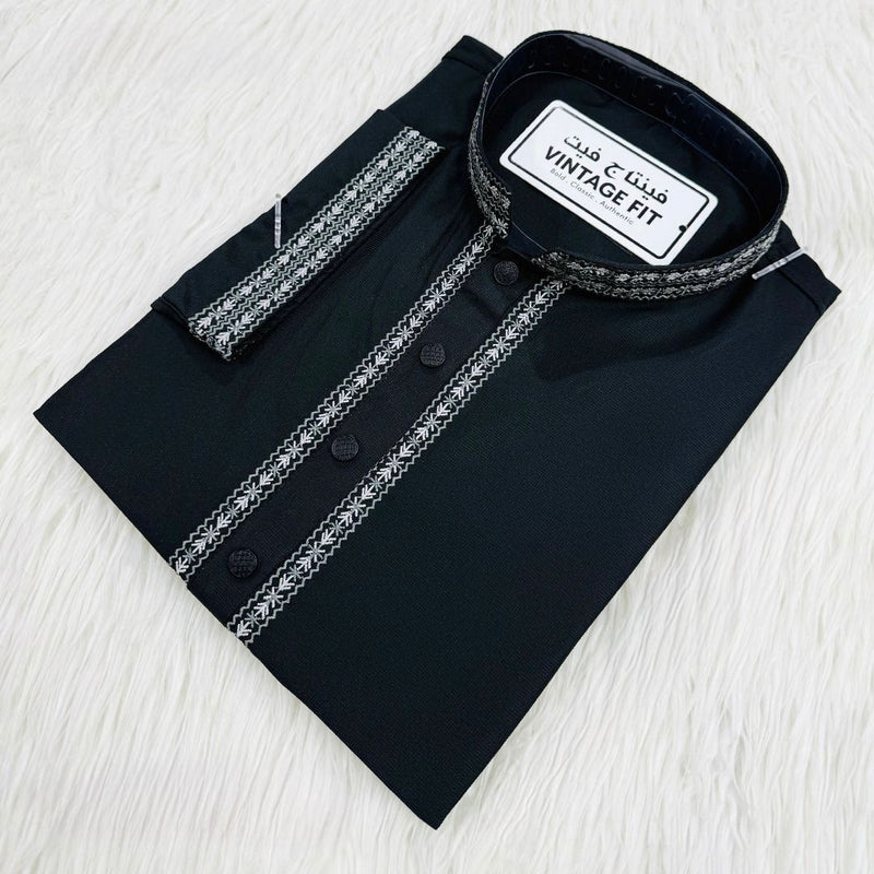 Obsidian Heritage Embroidered Panjabi | P0027|288