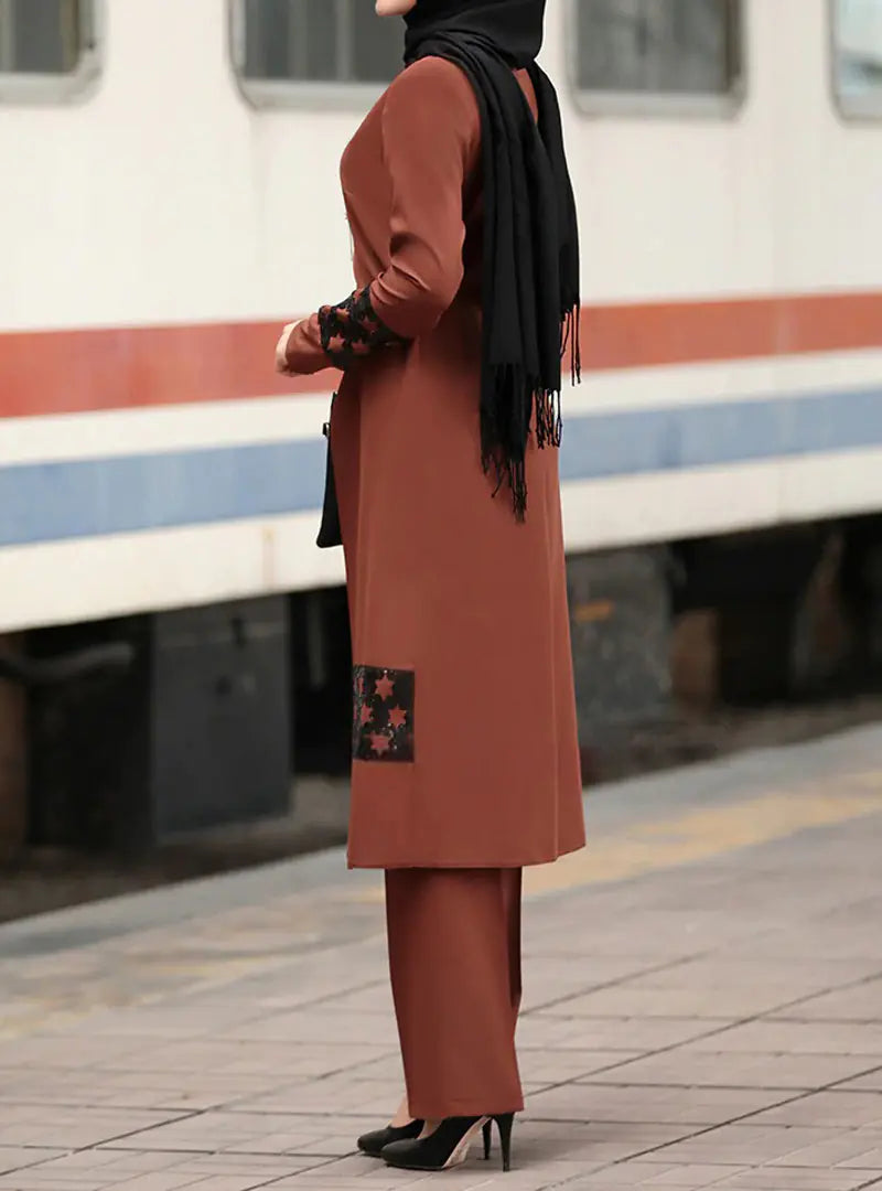 Dubai Abaya Two-Piece Set for Muslim Women