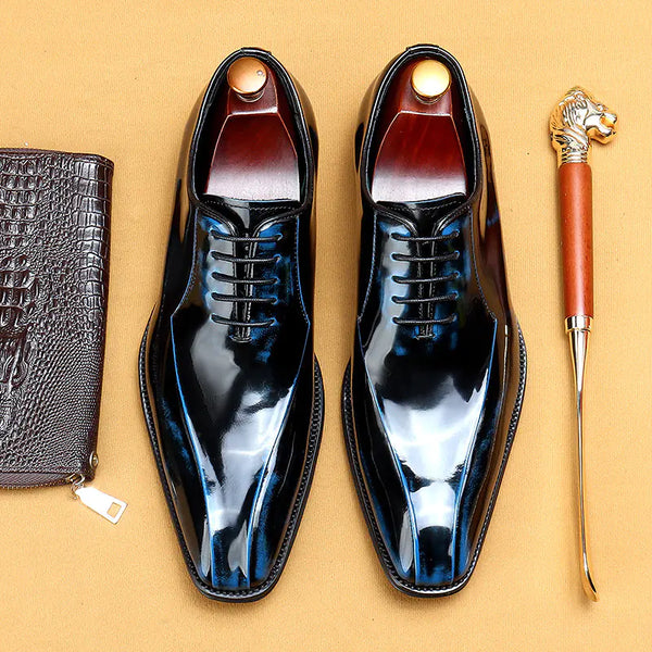 Men's Shiny Patent Leather Formal Oxford Shoes