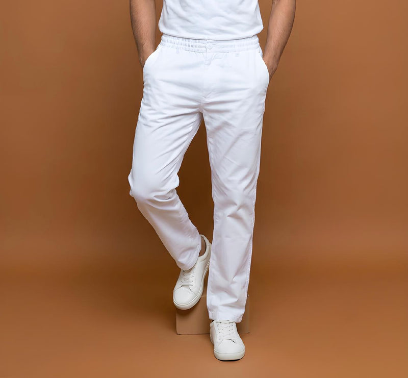Classic White Panjabi Pajamas | Premium Cotton-Stretch Blend