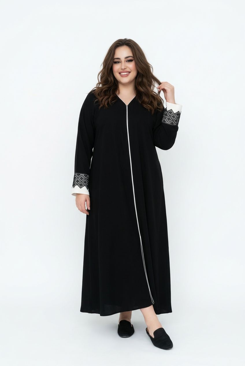 Midnight Onyx Umbrella Flare Abaya | A04 - Raakaat