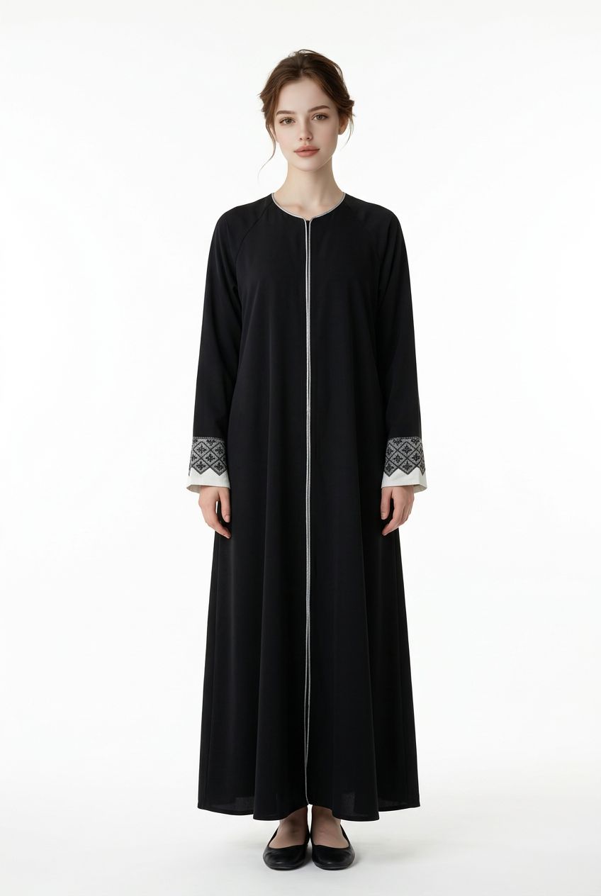 Midnight Onyx Umbrella Flare Abaya | A04 - Raakaat