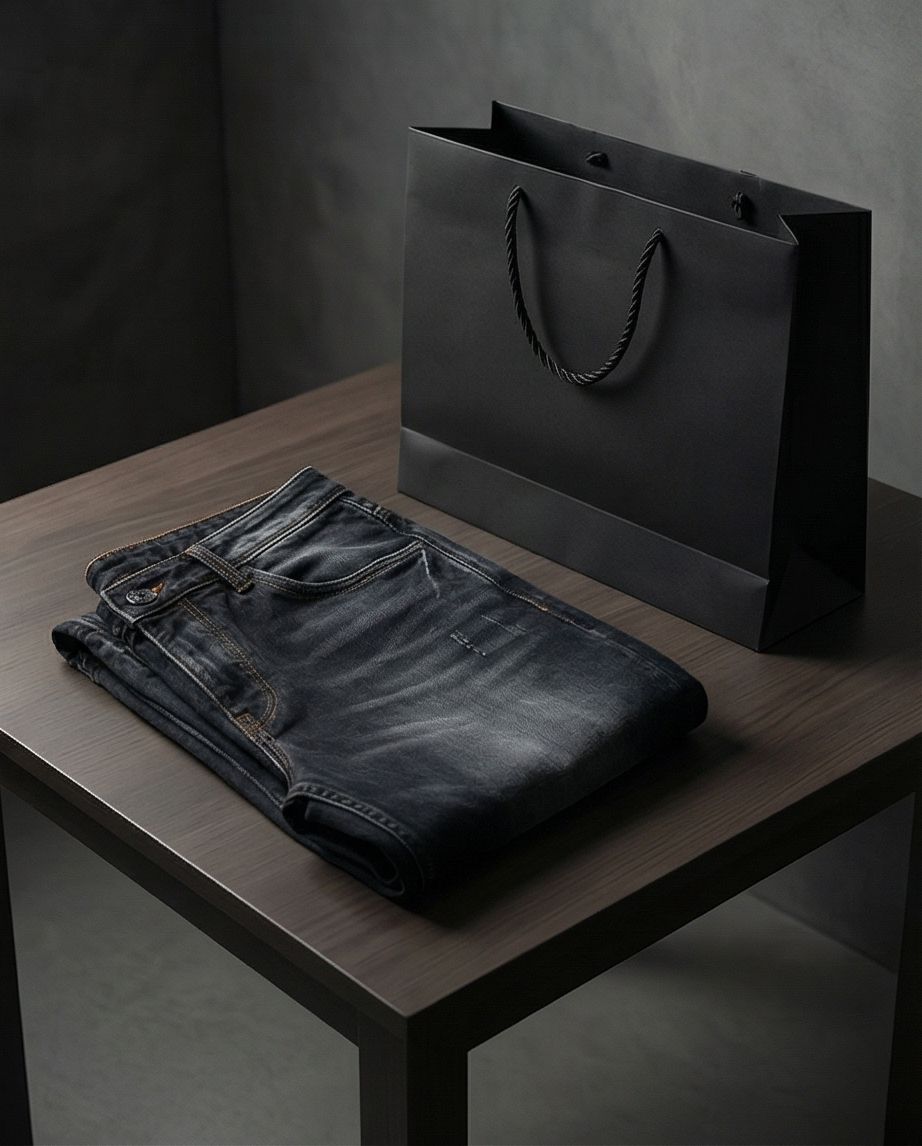 Deep Ocean – Textured Rain-Wash Slim Denim | 14 - Raakaat