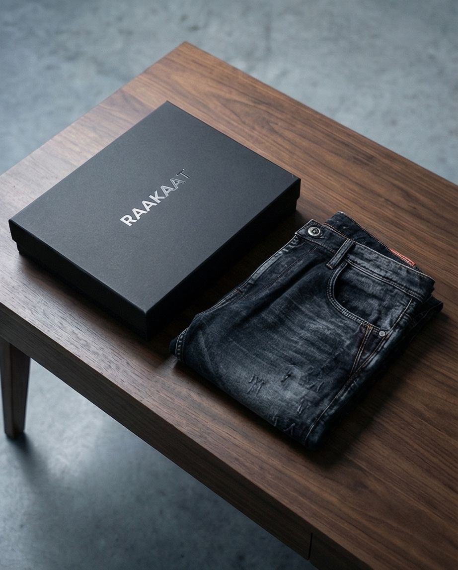 Midnight Smoke – Acid Wash Slim-Fit Denim |  39 - Raakaat