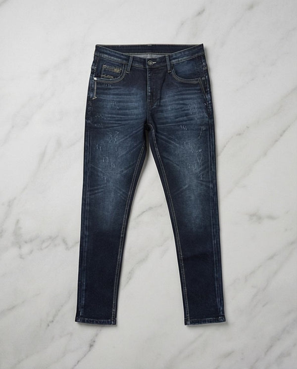 Premium Deep Indigo Slim-Fit Distressed Denim |  28 - Raakaat