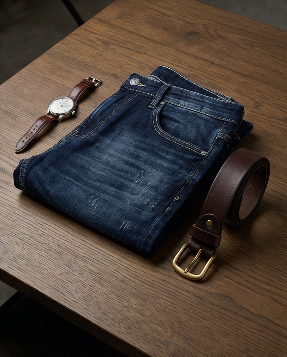 Premium Deep Indigo Slim-Fit Distressed Denim |  28 - Raakaat