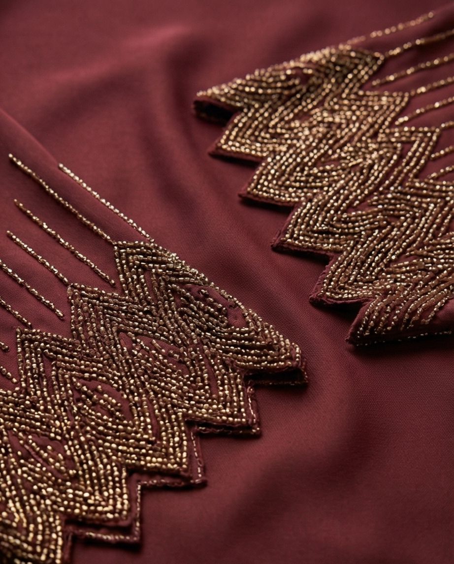 The Royal Maroon Farasha Abaya | 11 - Raakaat
