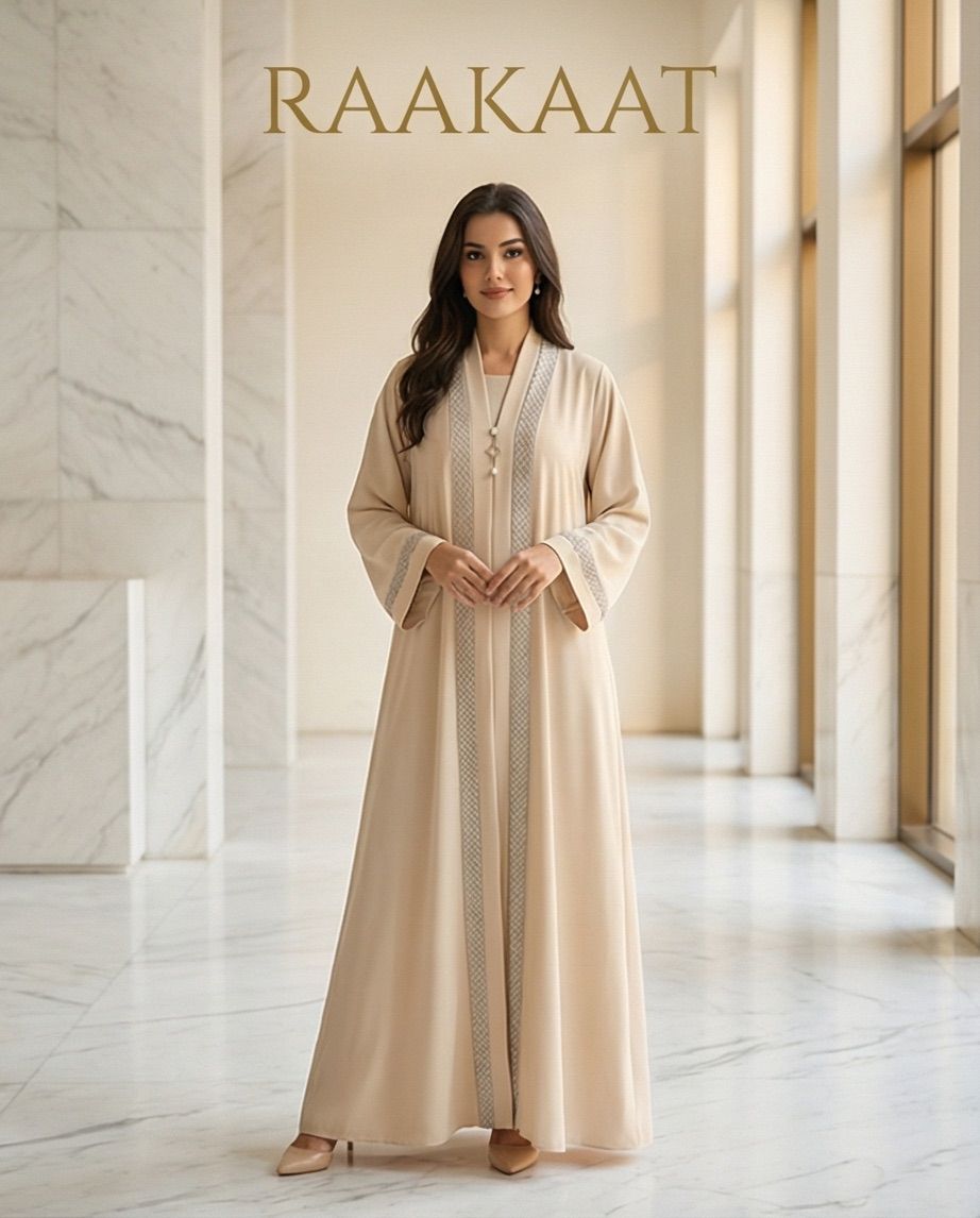 The Slate Diamond-Grid Abaya | 12| 13 - Raakaat