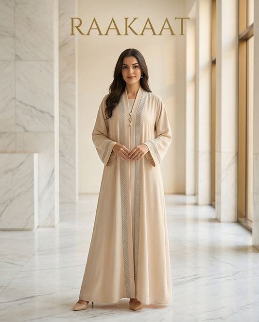 The Slate Diamond-Grid Abaya | 12| 13 - Raakaat