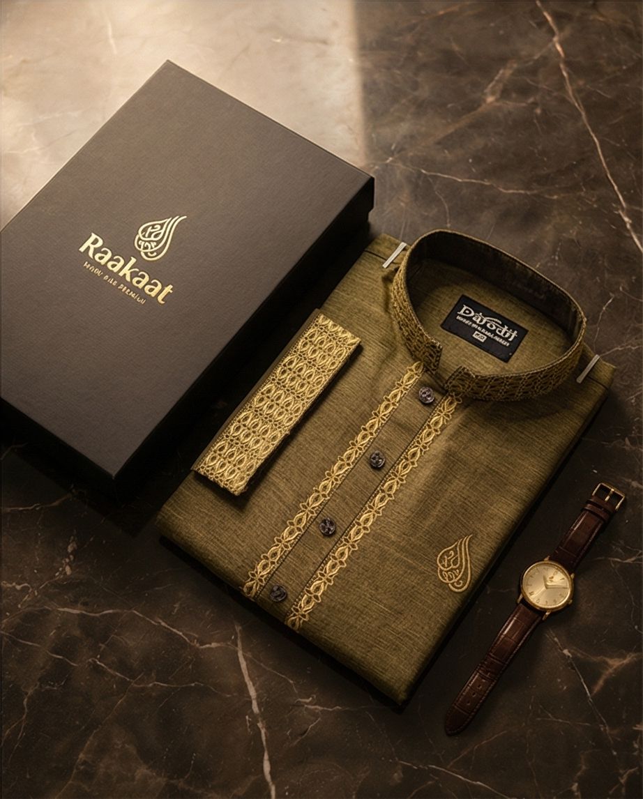 Premium Embroidered Panjabi | 387 - Raakaat