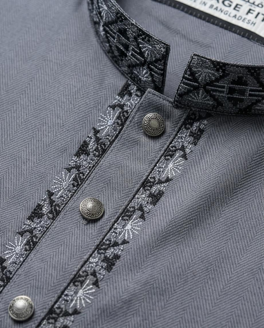 Signature Grey Panjabi by Raakaat | 359 - Raakaat