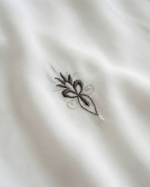 Minimalist Diamond-Motif Embroidered Abaya - Raakaat