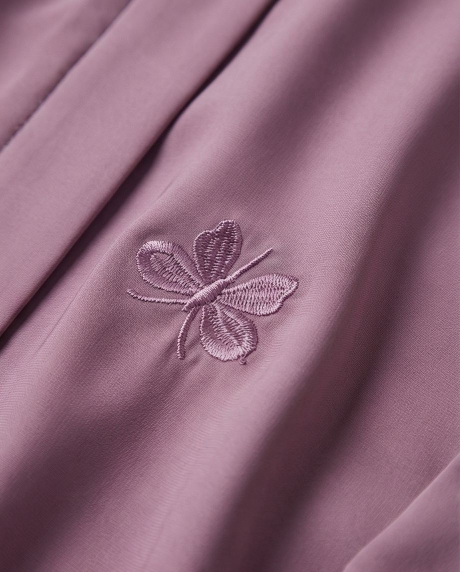 Minimalist Butterfly Embroidery Abaya - Raakaat