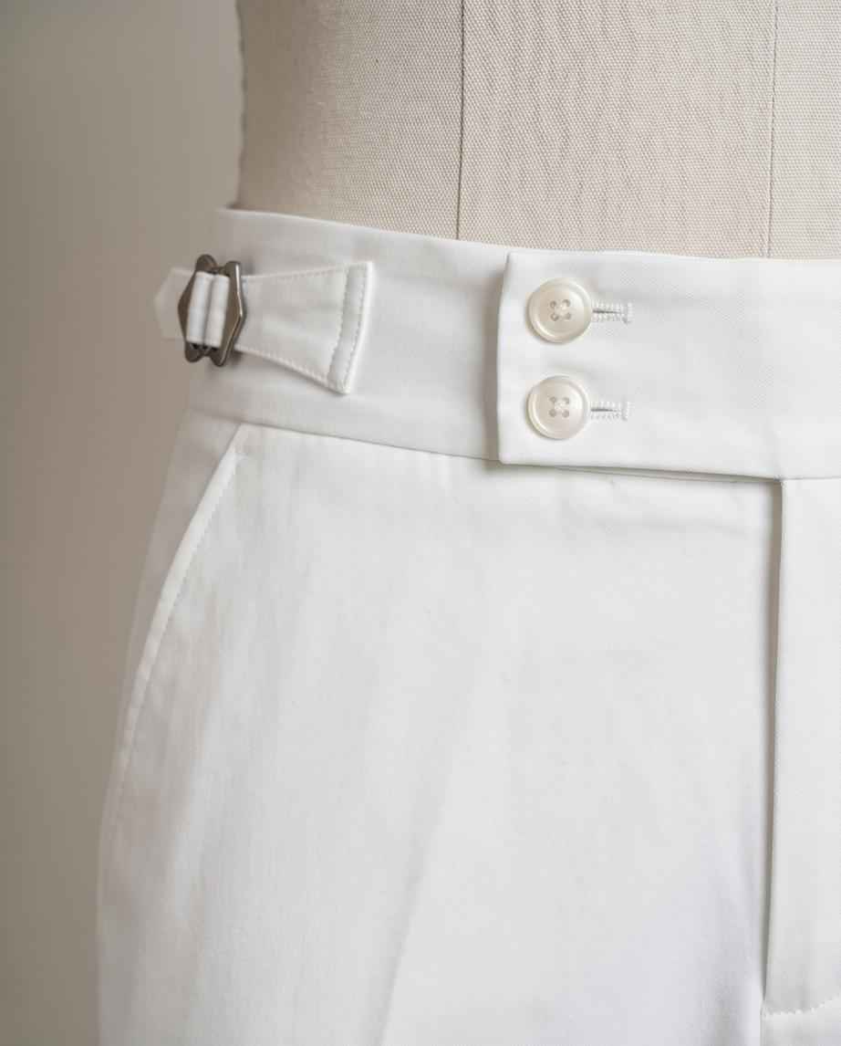 Men's Premium White Gurkha Bootcut Trousers - Raakaat