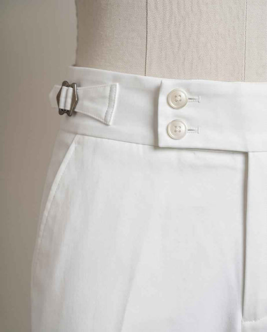 Men's Premium White Gurkha Bootcut Trousers - Raakaat