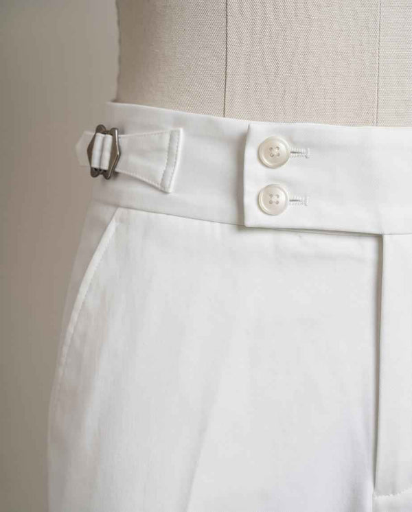 Men's Premium White Gurkha Bootcut Trousers - Raakaat