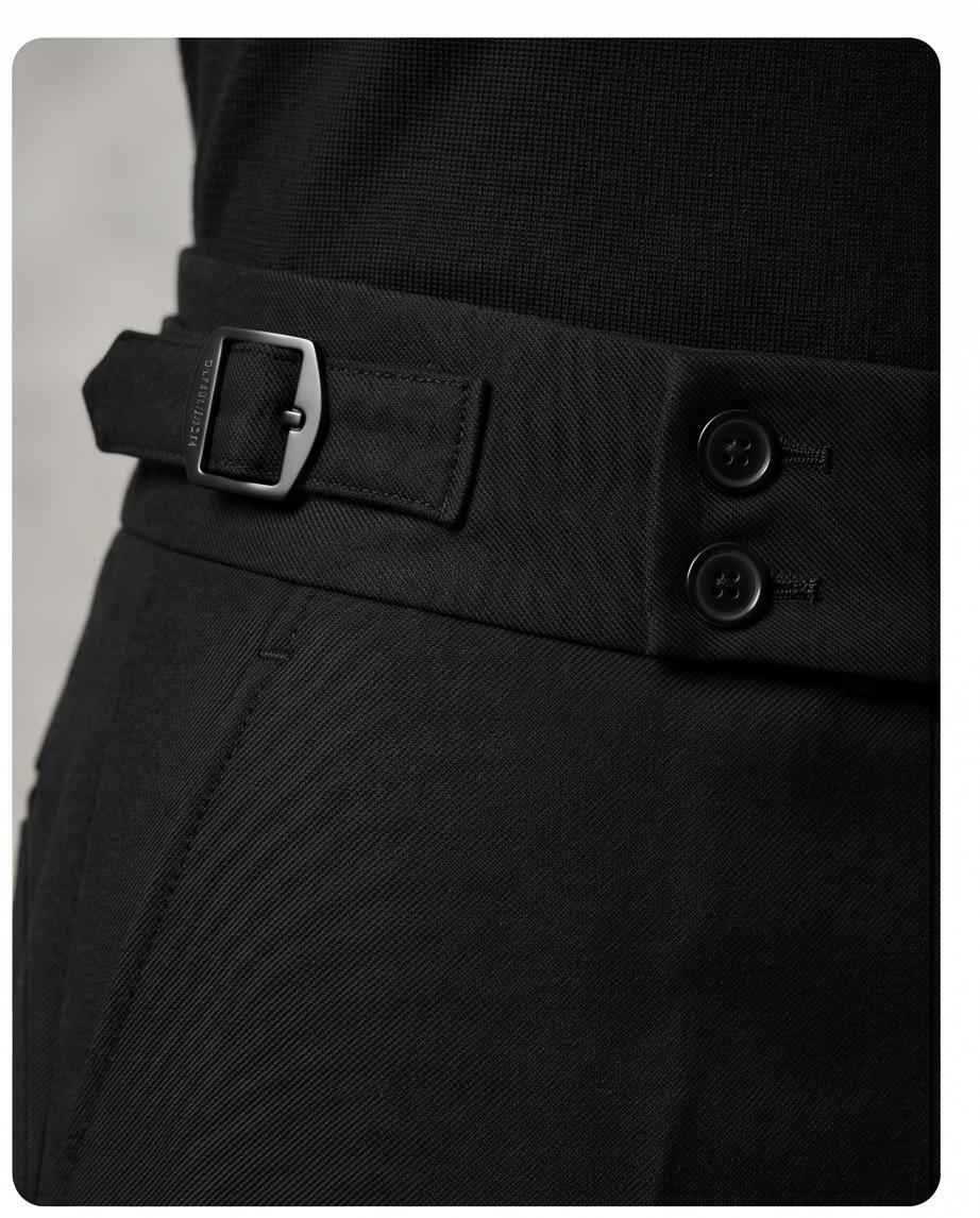 Men's Midnight Black Gurkha Bootcut Trousers - Raakaat