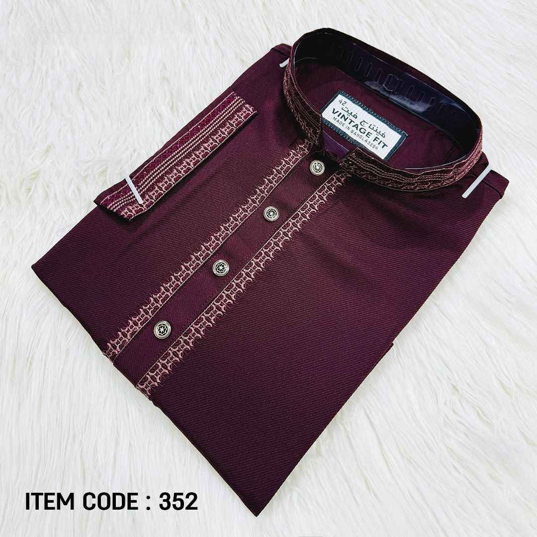 Royal Maroon Embroidered Panjabi |352| - Raakaat