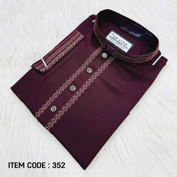 Royal Maroon Embroidered Panjabi |352| - Raakaat