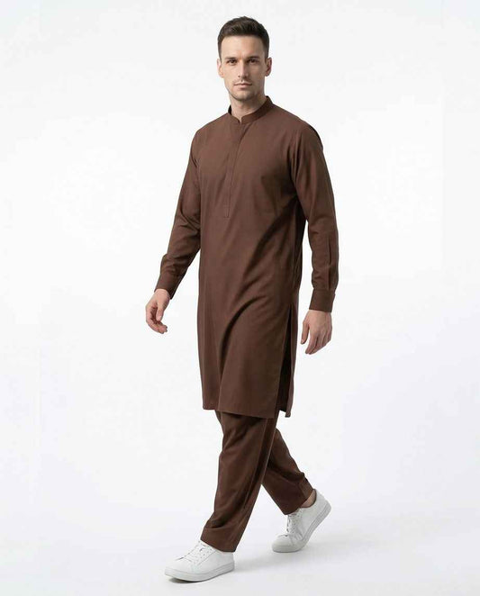 Classic Walnut Brown Salwar Kameez - Essential Modern Heritage | SK02 - Raakaat