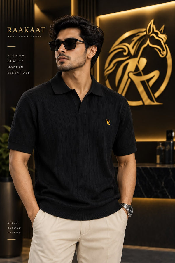 Men’s Premium Black Old Money Polo T-Shirt